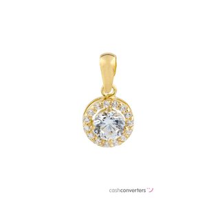 colgante oro 18k con piedra con circonita