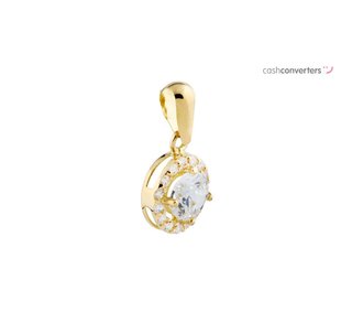 colgante oro 18k con piedra con circonita