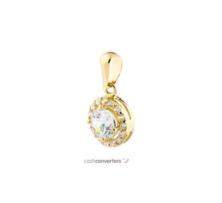 colgante oro 18k con piedra con circonita