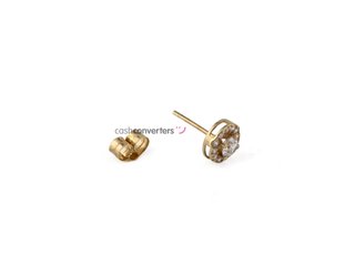 pendientes oro 18k con piedra con circonita