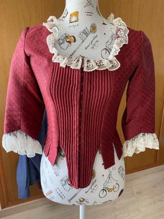 Traje de Fallera S. XVIII en azul turquesa