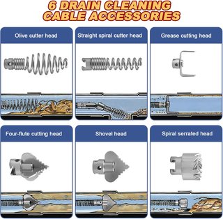Desatascador tuberías sirga acero 5m 12mm