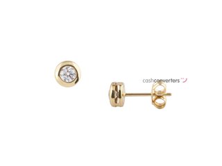 pendientes oro 18k con piedra con circonita
