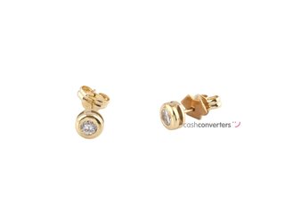 pendientes oro 18k con piedra con circonita