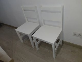 Pack 2 Sillas Madera Blanca