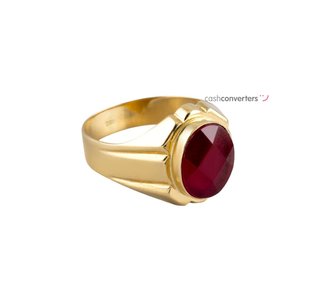sello oro 18k con piedra con circonita