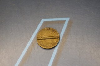 Antigua ficha, moneda cabina telefónica, teléfono. CTNE. 1961.