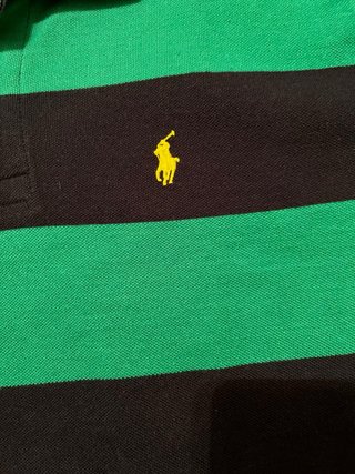 Polo Ralph Lauren Rayas Verde y Azul Talla L niñof
