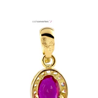 colgante oro 18k con piedra con rubi