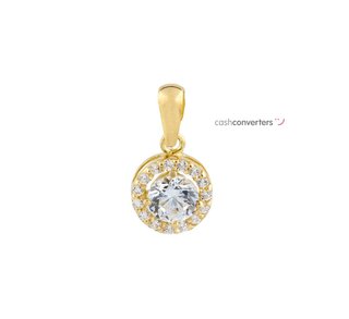 colgante oro 18k con piedra con circonita