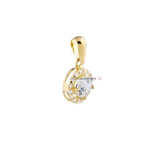 colgante oro 18k con piedra con circonita