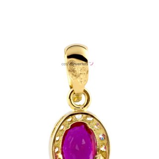 colgante oro 18k con piedra con rubi
