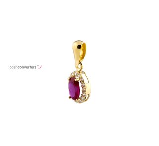 colgante oro 18k con piedra con rubi