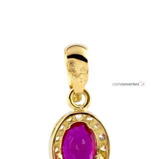 colgante oro 18k con piedra con rubi