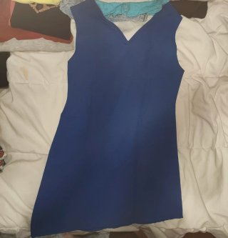Vestido azul hecho a mano talla única