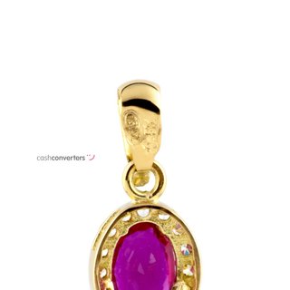 colgante oro 18k con piedra con rubi