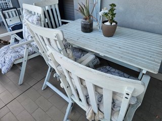 Set mobili da giardino bianco