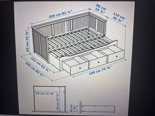 Diván Ikea Hemnes con 3 cajones y colchón