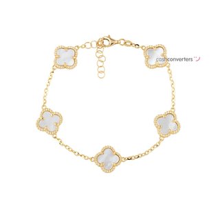 pulsera oro 18k con piedra con nacar