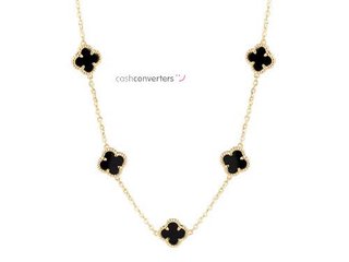 collar oro 18k con piedra con esmeralda 40cm