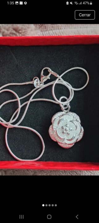 Collar Mujer Flor Plata