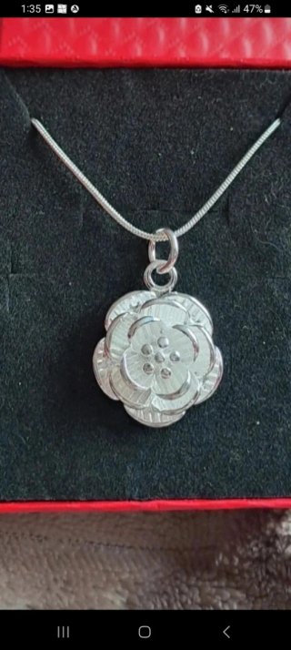 Collar Mujer Flor Plata