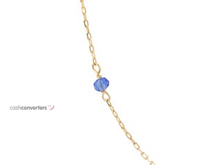collar oro 18k con piedra con cuarzo 22cm