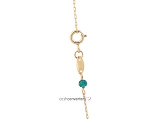 collar oro 18k con piedra con cuarzo 22cm