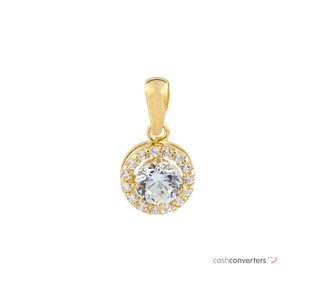 colgante oro 18k con piedra con circonita