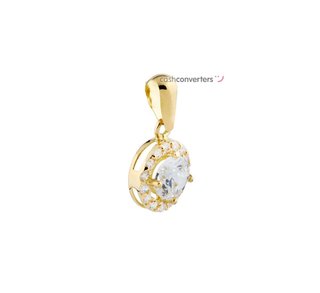 colgante oro 18k con piedra con circonita