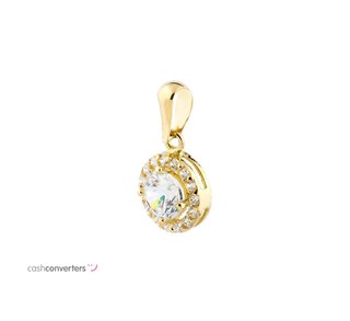 colgante oro 18k con piedra con circonita