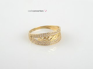 anillo oro 18k con piedra con circonita t. 19 (18,79 mm)