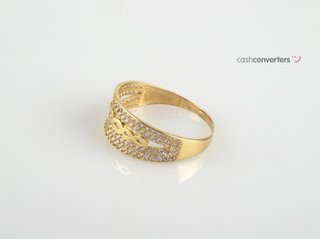 anillo oro 18k con piedra con circonita t. 19 (18,79 mm)