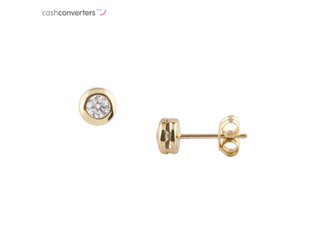 pendientes oro 18k con piedra con circonita