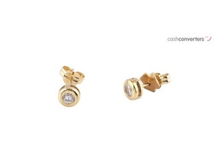 pendientes oro 18k con piedra con circonita