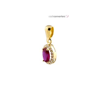 colgante oro 18k con piedra con rubi