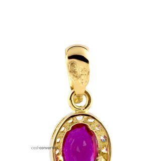 colgante oro 18k con piedra con rubi