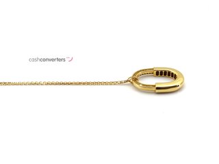 cadena oro 18k con piedra con circonita 22cm