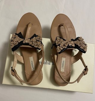 Bailarinas piel lazada flores - Uterqüe