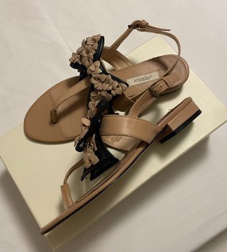 Bailarinas piel lazada flores - Uterqüe