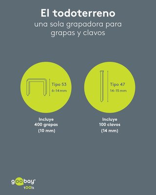 Goobay 2 en 1 grapadora clavadora 70W