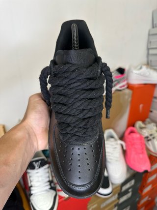 Nike Air Force 1 Negras Talla 38 Cordones Gruesos
