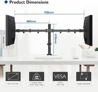 BONTEC soporte doble monitor brazo ajustable