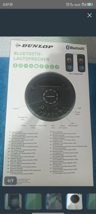 Altavoz Bluetooth Dunlop 10W LED Show
