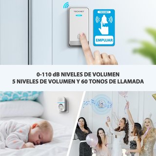 TECKNET Timbre inalámbrico enchufable impermeable
