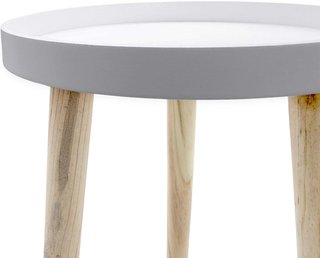 Mesa auxiliar madera decorativa 36x30 cm