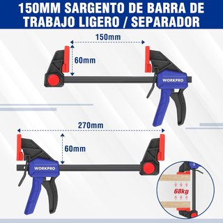 WORKPRO Sargentos de barra para carpintería