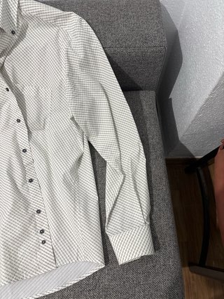 Camisa XL Estampada Blanca y Gris kents
