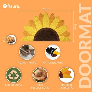 Felpudo Fisura Girasol coco antideslizante 70x40