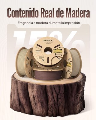 ELEGOO Filamento PLA madera 1.75mm 1KG